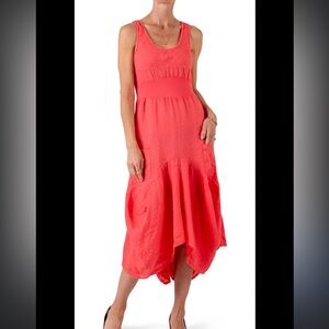 Inizio Onz Magic 2 pocket pink linen dress L